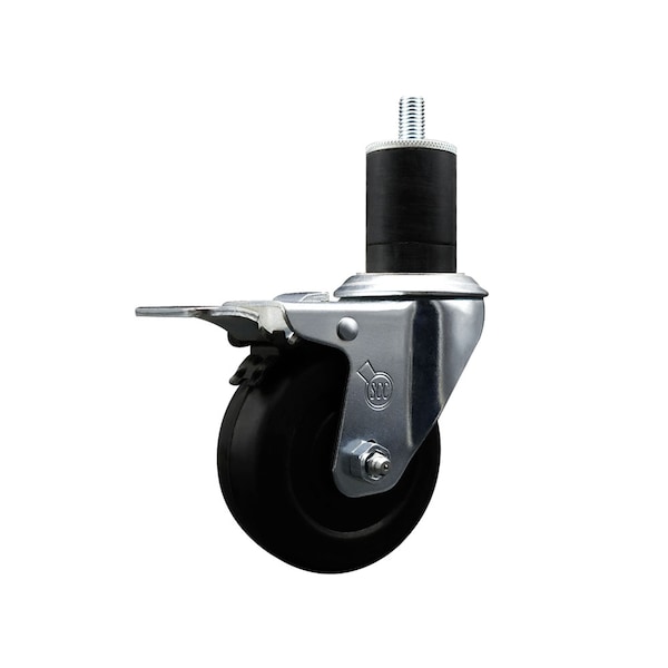 3.5'' Soft Rubber Swivel 1-3/4'' Expanding Stem Caster Total Lock Brake